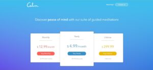 Calm pricing plans